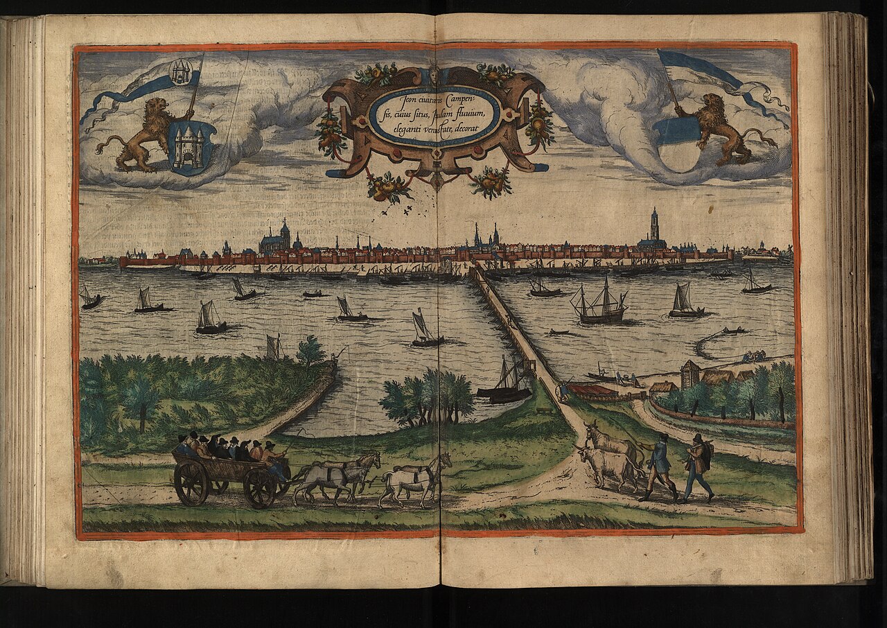 Kampen door Frans Hogenberg, circa 1580